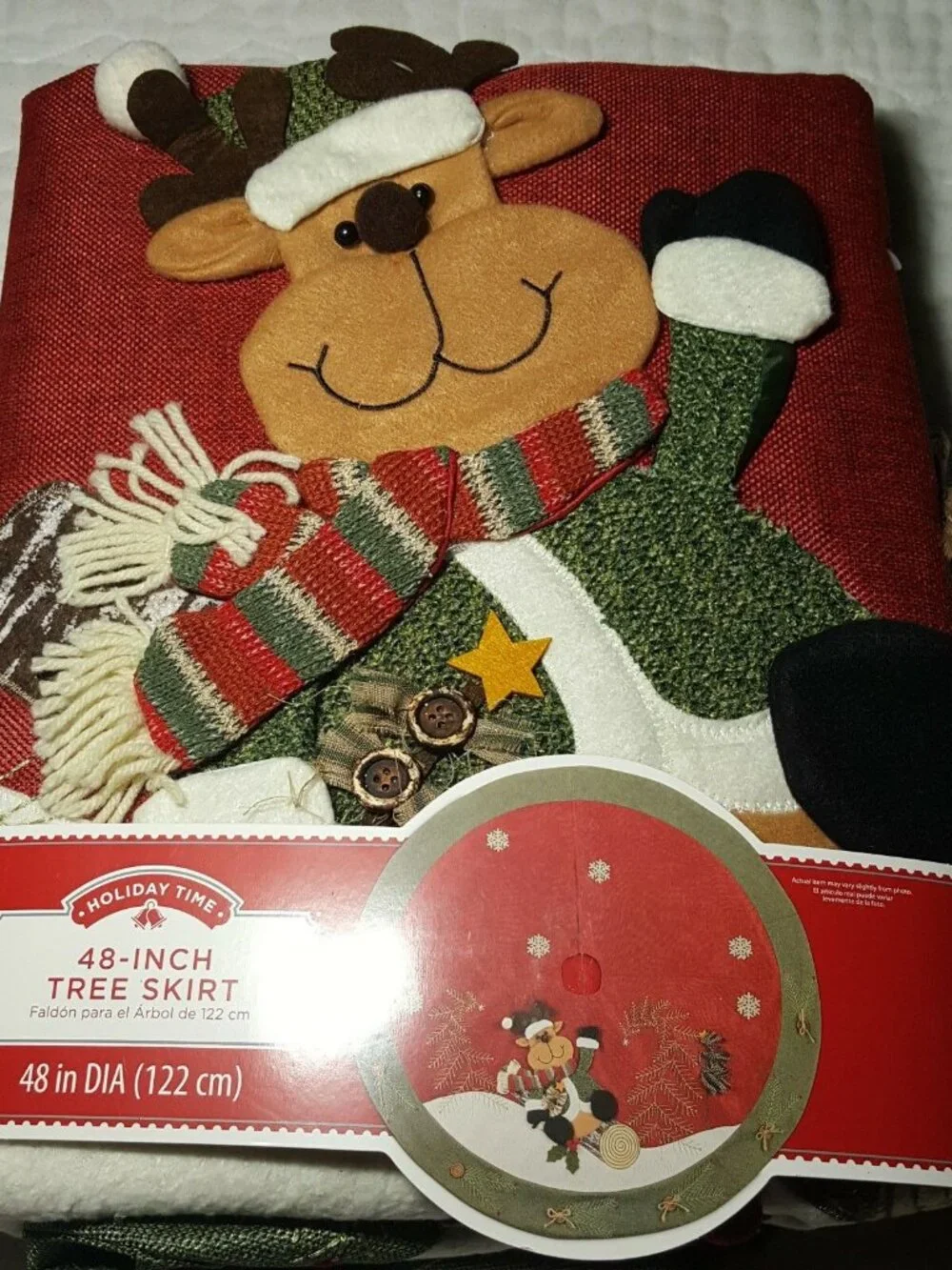 Reindeer Or Snowman Christmas Tree Skirt 3D 48